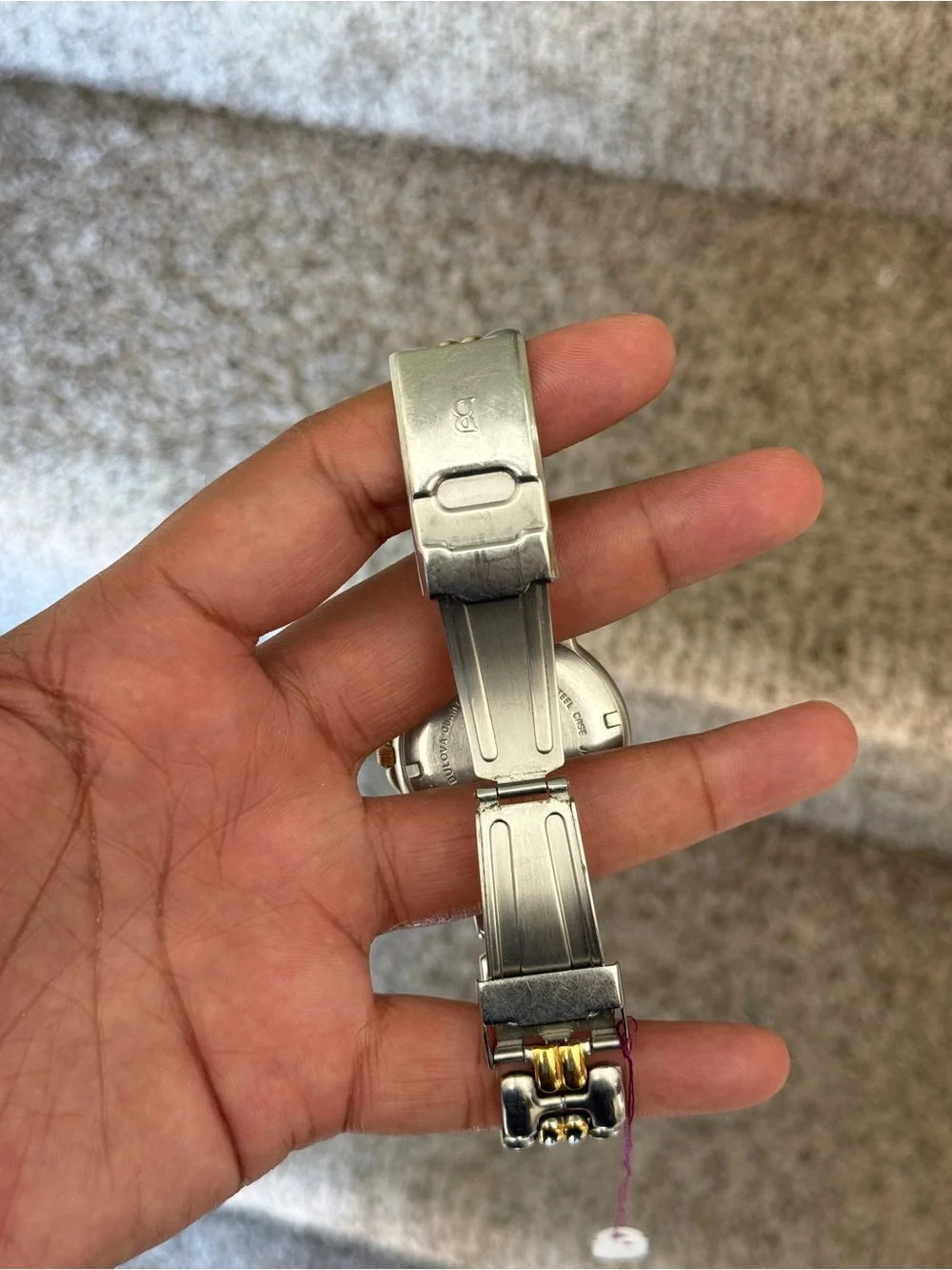 Bulova 90s marine star Two-Tone mens date Stainless Steel Watch